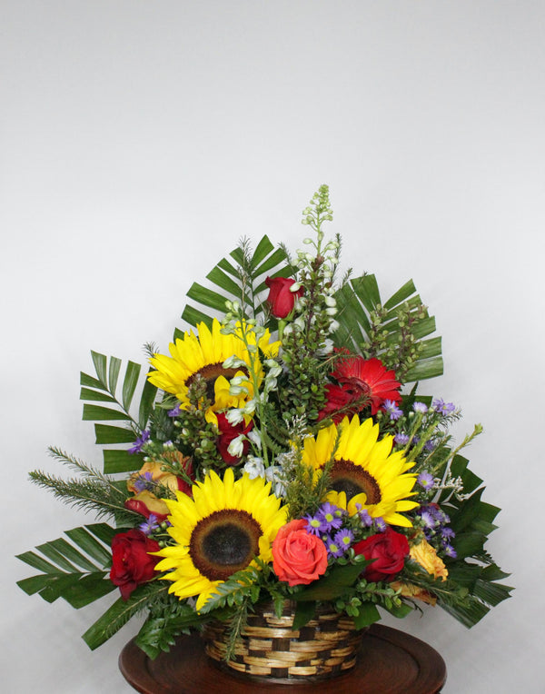 Sunlit Sunflower Basket
