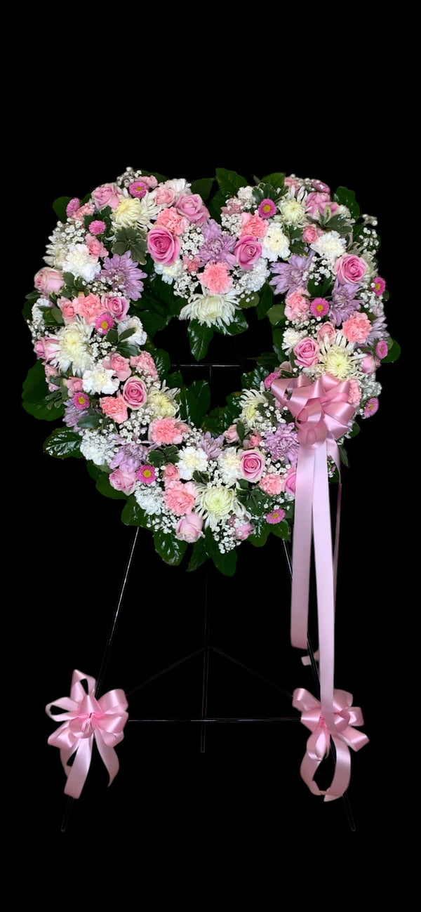 Pink & White Open Heart