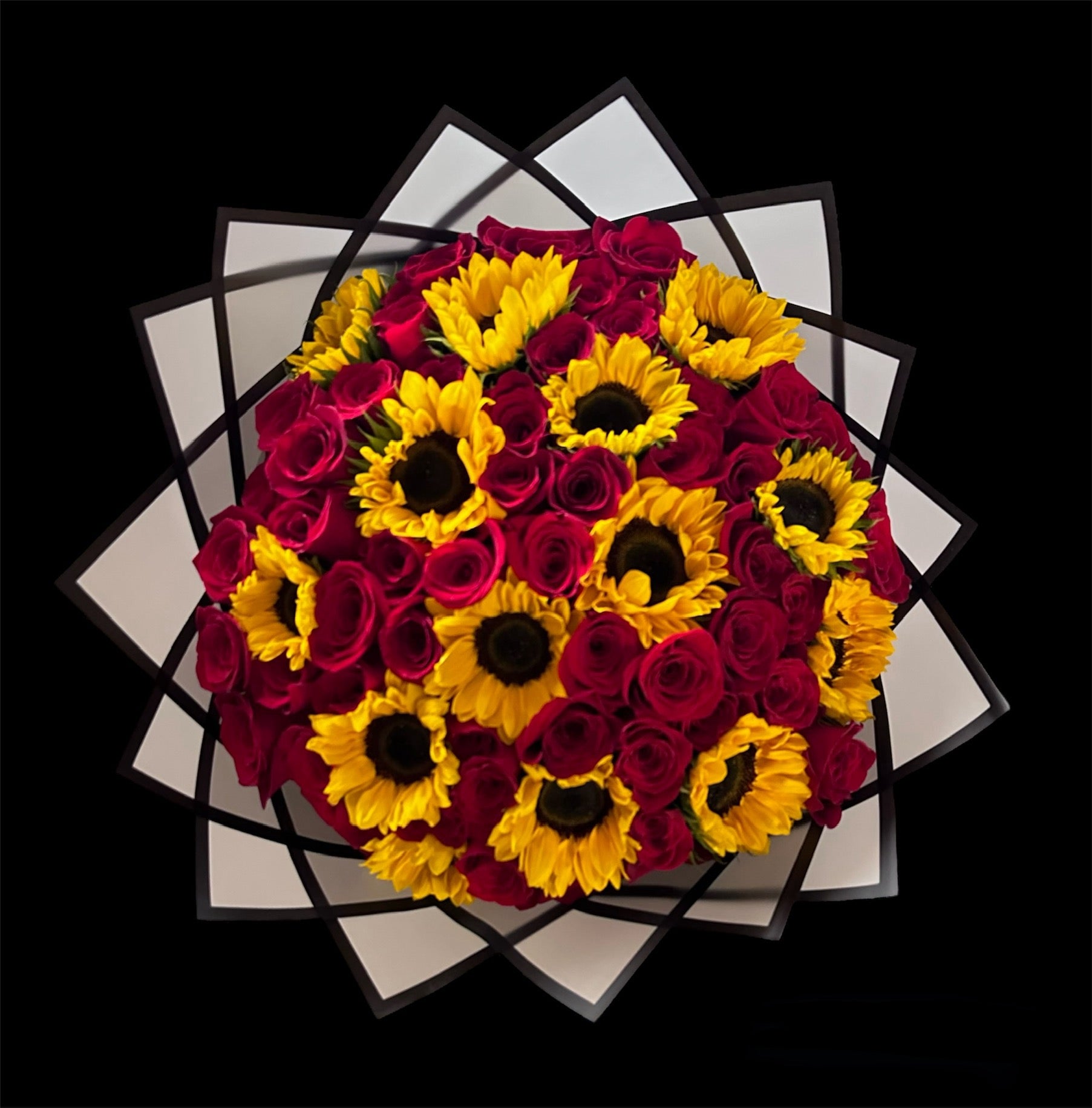 Bouquet of Sunflowers and Roses