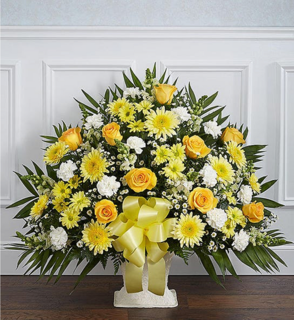 Heartfelt Tribute Yellow Basket